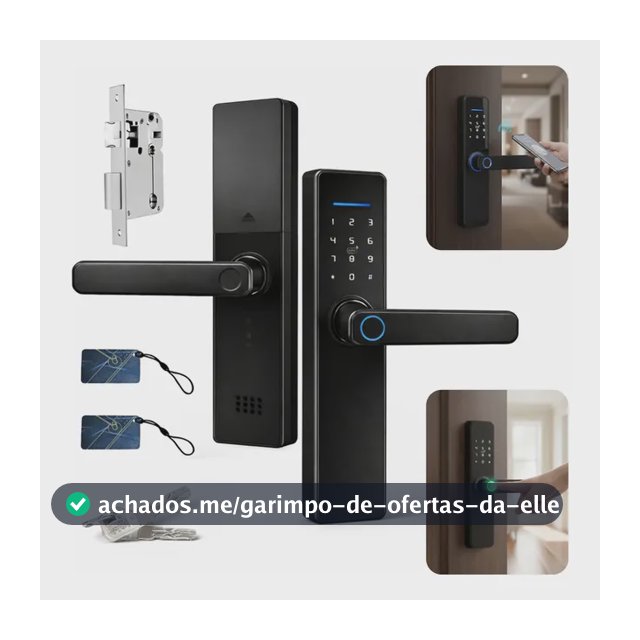 Fechadura Eletrônica Digital Bbg Smart Lock Biometria Preta Preta