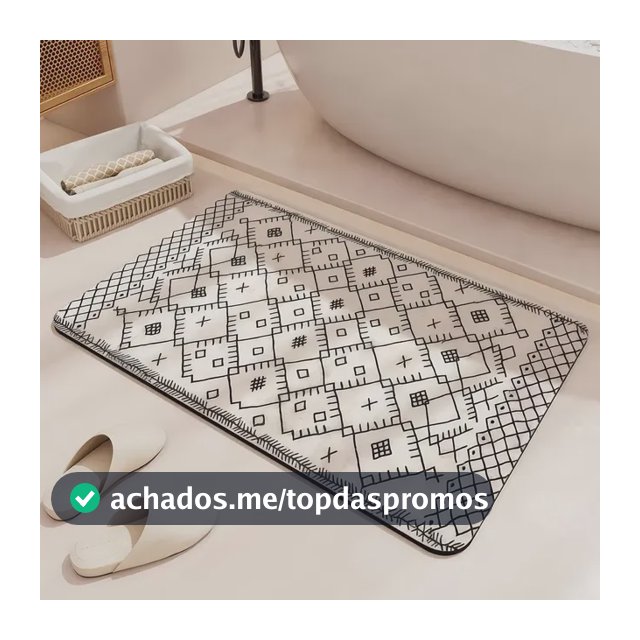 Tapete Banheiro Antiderrapante Absorvente Multicolored Geométrico