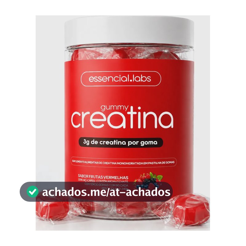 GUMMY de CREATINA PURA com 3g de Creatina por Gummy - 30 Doses - Sabor Frutas Vermelhas