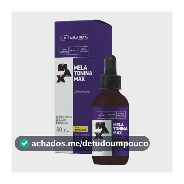 Melatonina 30ml Max Titanium 21mcg em Gotas Sabor Maracujá