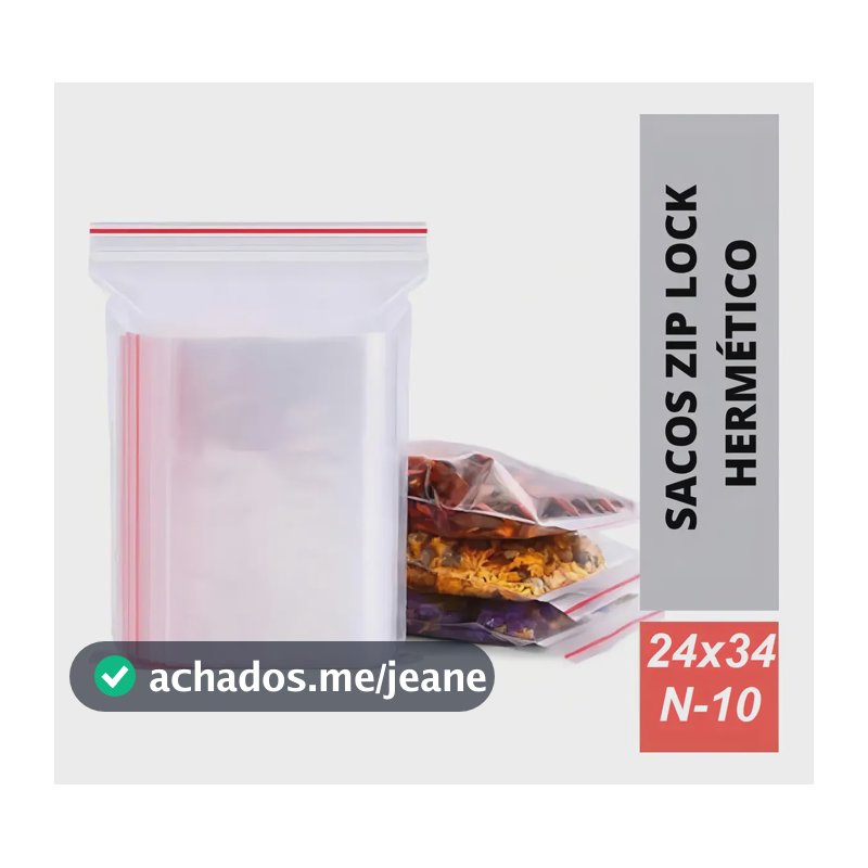 100 Saco Zip Lock Abre Fecha Alimentos Livre Bpa Free 24x34