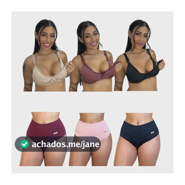 Kit Pós Parto 3 Calcinha Compressão + 3 Sutiã Amamentação