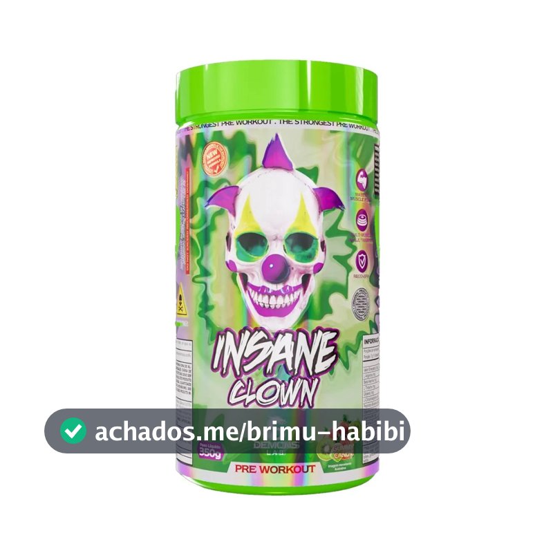 Suplemento Pré Treino Insane Clown 350g Demons Lab Sabor Doces Mastigáveis