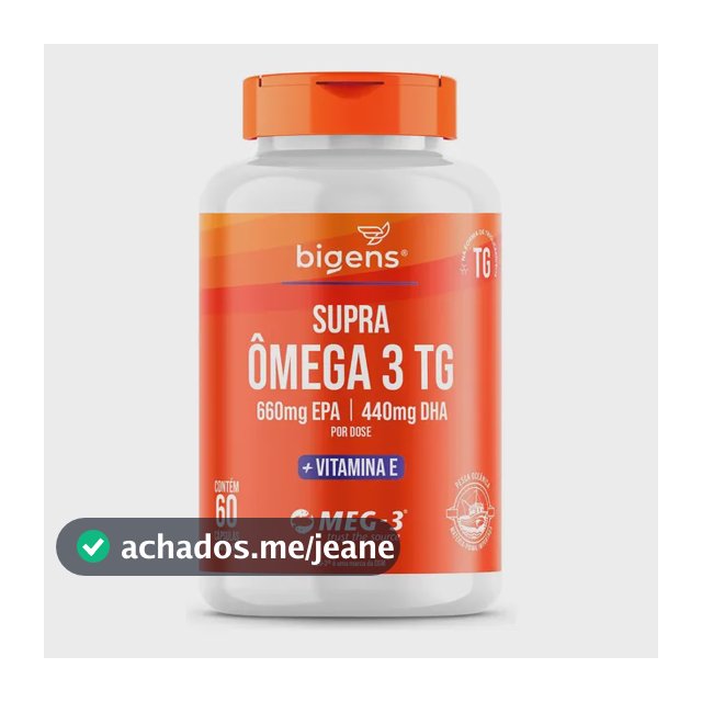 Ômega 3 Bigens Supra TG com Vitamina E 660mg Epa 440mg Dha 60 Cápsulas