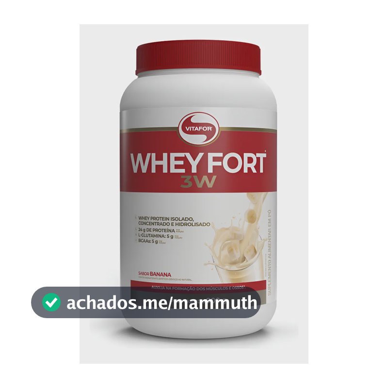 Whey Fort 3w Banana 900g Vitafor Banana