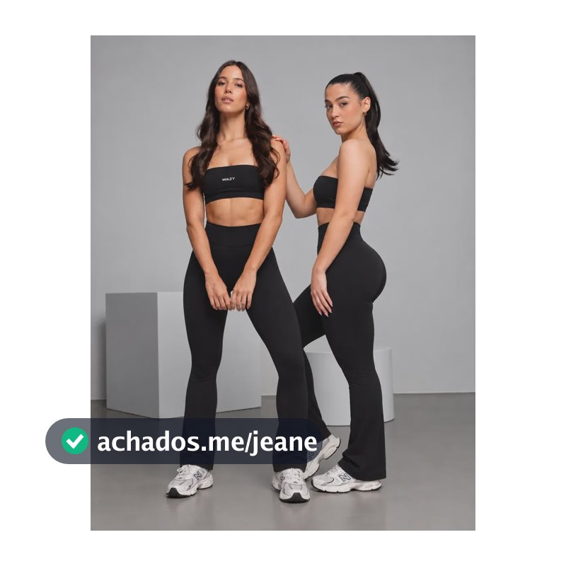 Conjunto Fitness Feminino Calça Flare E Top Faixa Academia Preto M - 38