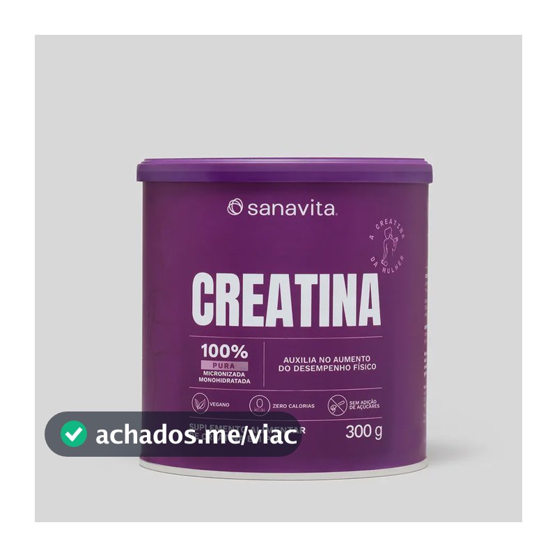 Creatina pura Sanavita Monohidratada em pó Sem sabor x 300g