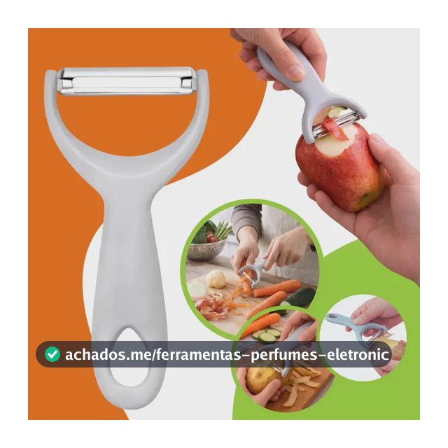 Descascador De Legumes Batatas E Frutas Lâmina Em Inox Cinza Gurumania