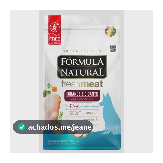 Ração Seca Fórmula Natural Fresh Meat para Cães Adultos Porte Grande e Gigante Frango, Mandioca e Alecrim