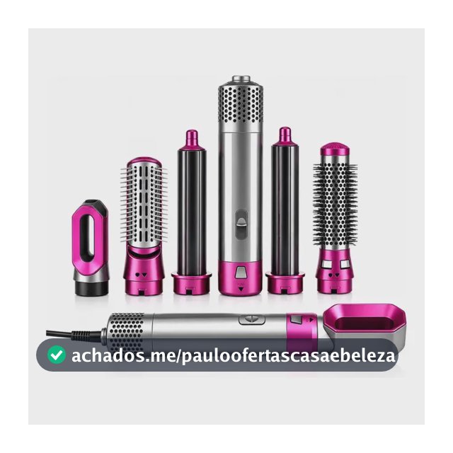 Secador De Cabelo 5 Em 1 Escova De Ar Quente Modelador 110v Rosa-chiclete 110v