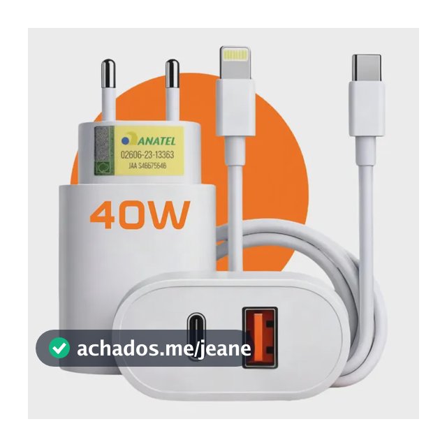 Carregador Turbo 40w Para iPhone 11 12 13 14 Pro Max Usb Branco