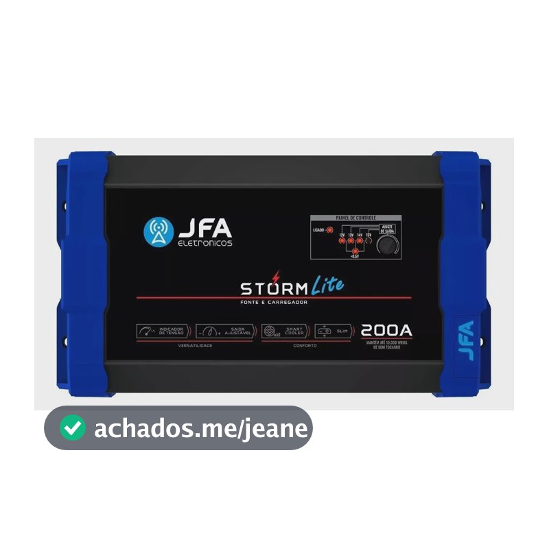 Fonte Carregador Jfa Storm Lite 200 Ah Bivolt Slim