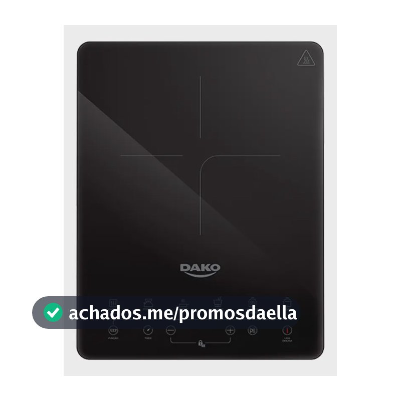 Cooktop de Indução Dako 1 Zona Portátil com 10 Níveis de Potência e 1500W 127 V