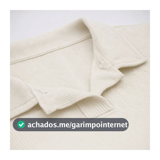 Camisa Camiseta Polo Masculina Texturizada Sem Botão