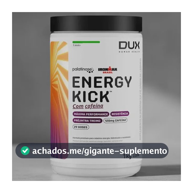 Energy Kick Caffeine Dux 1kg Pré E Intra Treino Limão Limão