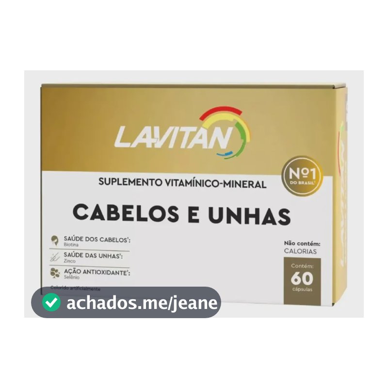 Suplemento Alimentar Lavitan Cabelos e Unhas com Biotina Cromo Selênio e Zinco Cápsulas