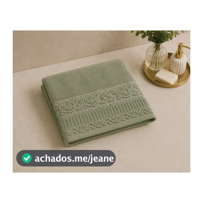 Kit 3 Toalhas De Rosto Premium 45x75cm 100% Algodão Levitá Verde-claro