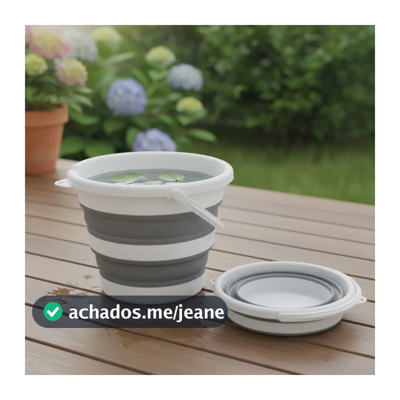 Balde Dobrável Retrátil 10 Litros Silicone Dobra Grande Cores Sortidas Lavanderia Casa Recipiente