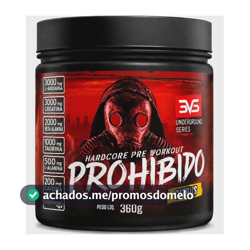 Prohibido Pré Treino 360g - Sabor: Citrus - A Combinação Perfeita De 8 Ingredientes Que Proporcionam Energia Do Início Ao Fim Do Seu Treino, Arginina E Palatinose - Extra Forte