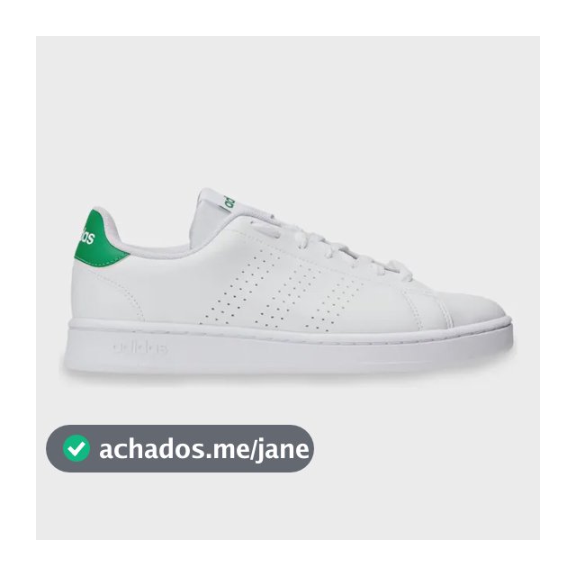 Tênis Masculino E Feminino Advantage 2.0 adidas Branco E Verde Liso 34 Br