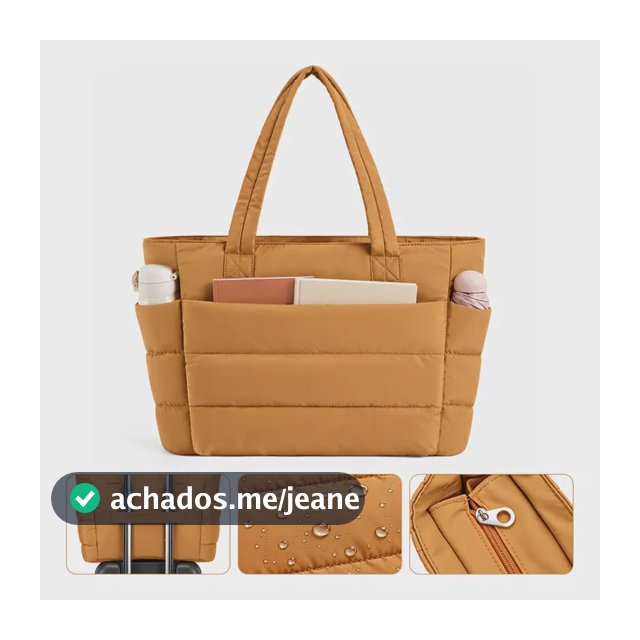 Bolsa Tote Puffer Feminina Grande Moderna Bag Ombro Academia