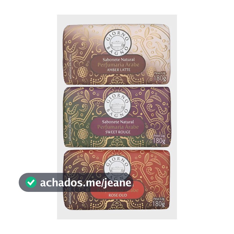 Kit 03 Sabonetes Barra Giorno Bagno Perfumaria Árabe 180g
