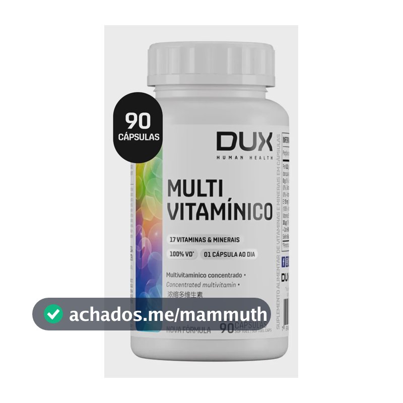 Multivitamínico Dux Em Cápsula Sem Sabor 90 Un