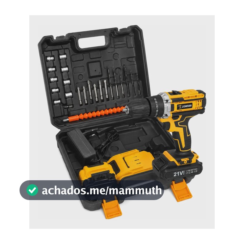 Kit Parafusadeira Furadeira Sem Fio Bateria 48vh+acessórios