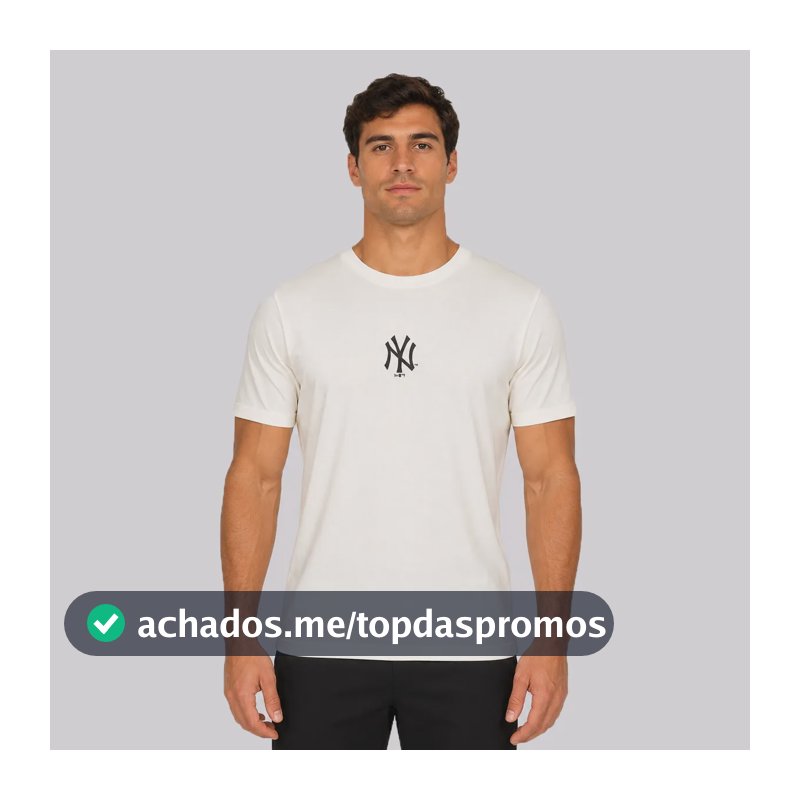 Camiseta New Era New York Yankees Basica Off White Branco - M