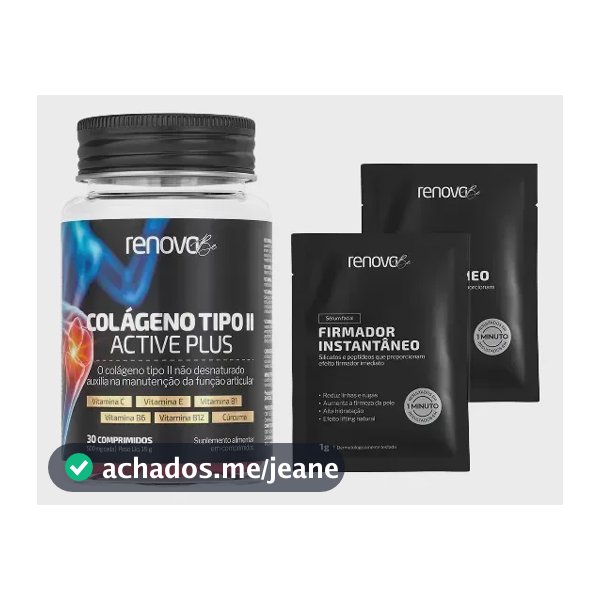 Kit Colágeno Tipo 2 Renova Be Vitamina B12 B6 B1 Vit C E + Sachês Sérum Firmador Renova Be