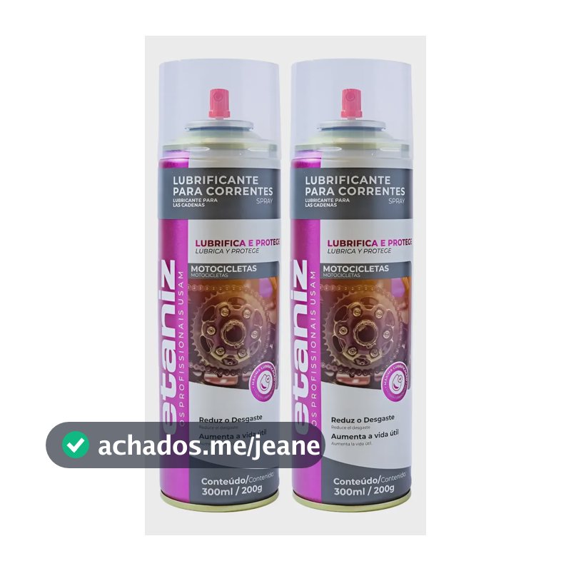 2x Etaniz Lubrificante Corrente Moto Spray Não Respinga