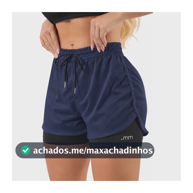 Short Duplo Feminino Bermuda 2 Em 1 Compressão Academia