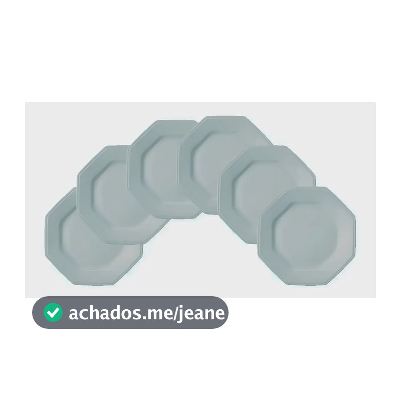 Estojo Com 6 Pratos Sobremesa Prisma Branco - Schmidt