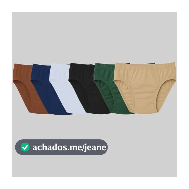 Kit Com 6 Cuecas Slip Adulto Algodão Masculino Tradicional