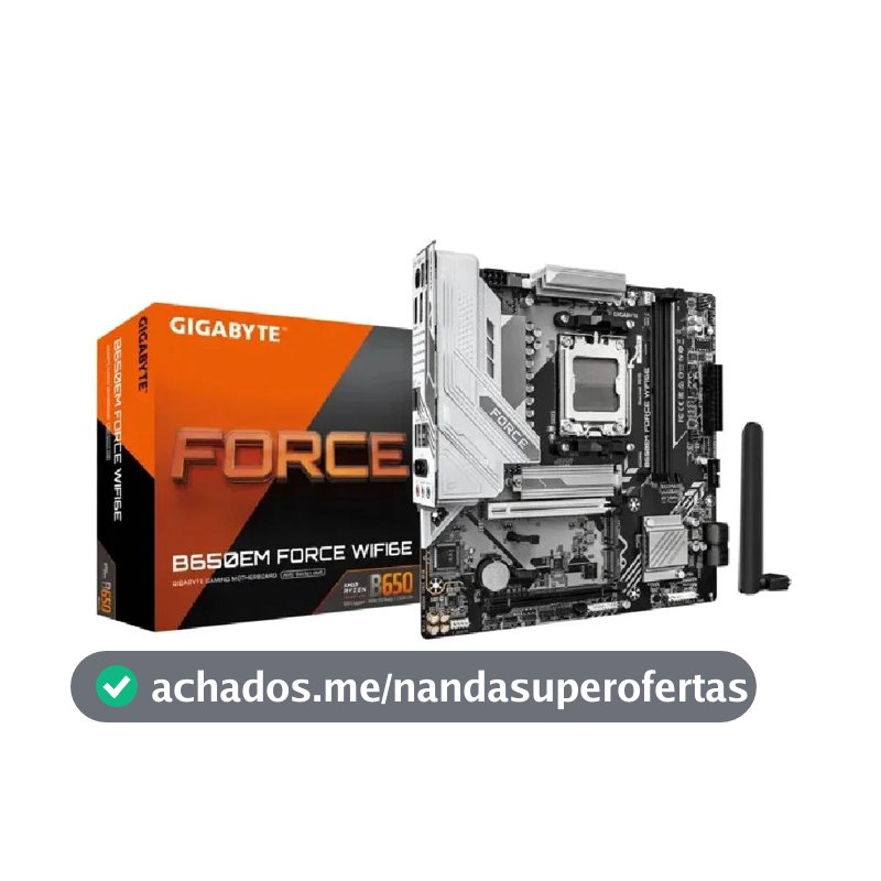 Placa Mãe Gigabyte B650em Force Wifi6e Am5 2xddr5 Amd B650 M Preto