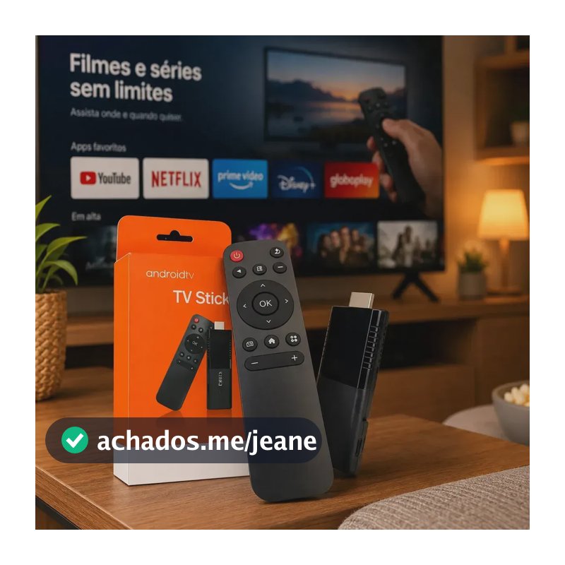 Tv Stick Android 4k Tv Box Streaming Conversor Smart Tv 4k Preto Padrão