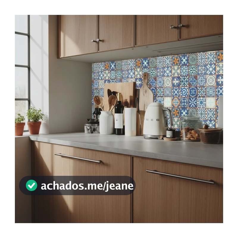 Papel De Parede Adesivo Azulejo Português Azul 5 Metros