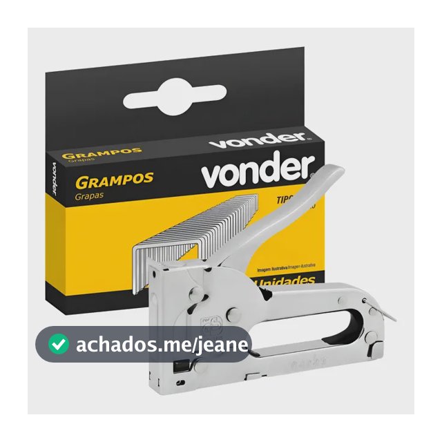 Kit Tapeceiro / Grampeador Manual Com 1000 Grampos - Vonder
