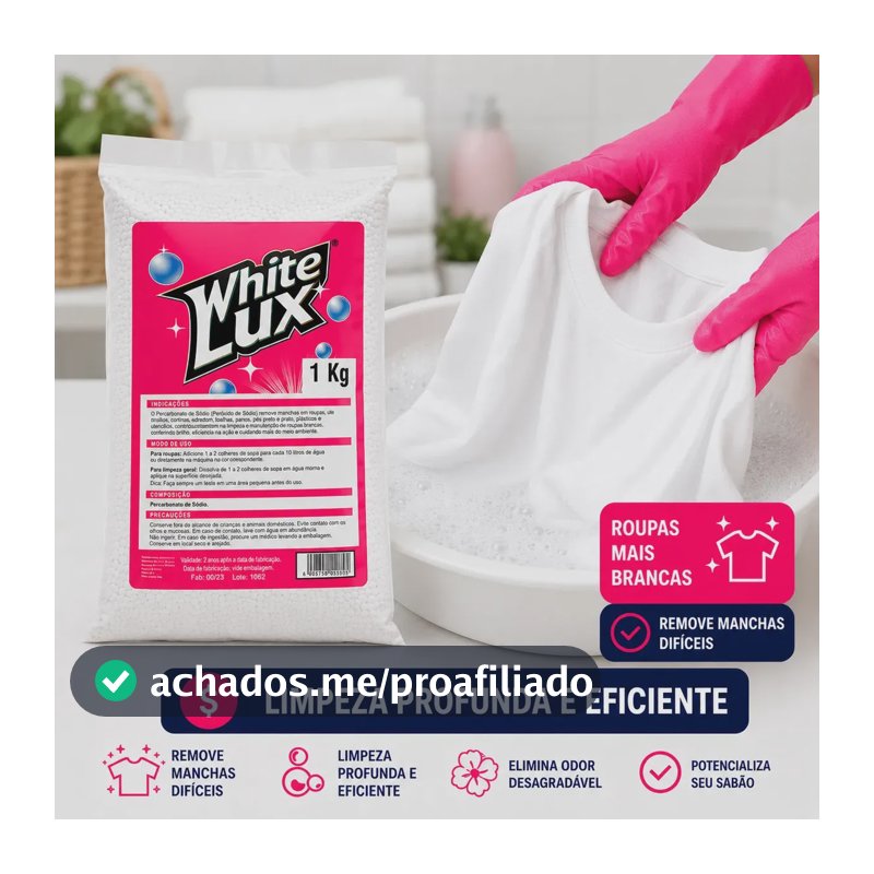 Percarbonato De Sódio 100% Puro Tira Manchas Alvejante Whitelux