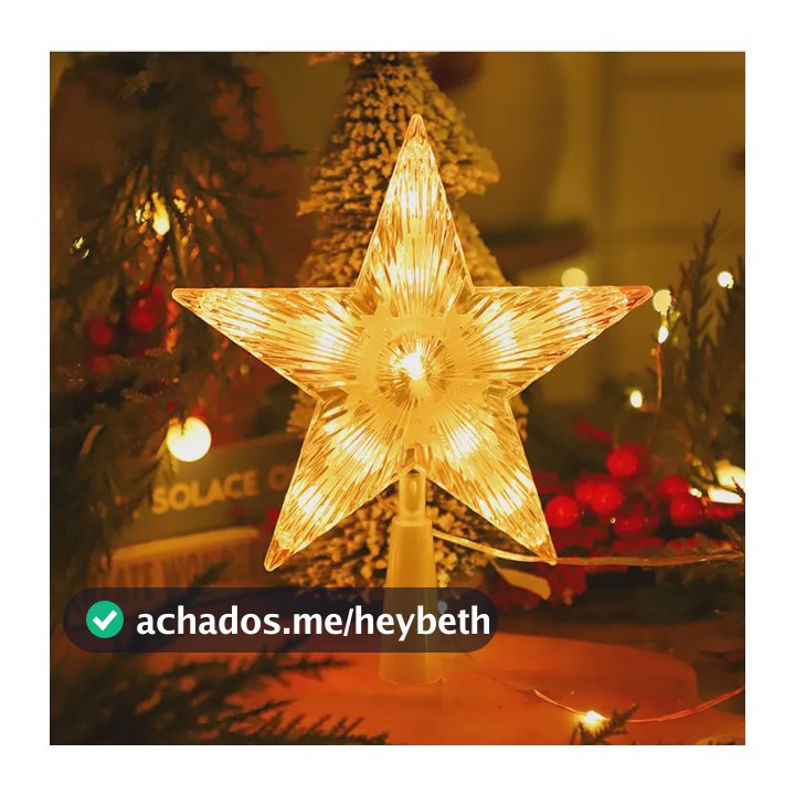 Estrela Brilhante Led Ponteira De Árvore De Natal Premium Luz Decorativa Branco Quente