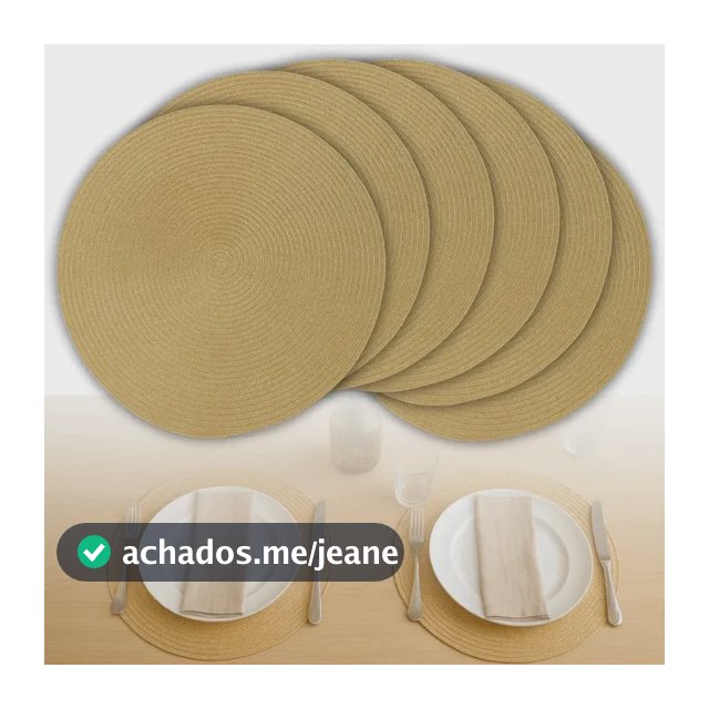 Kit 6 Jogo Americano Redondo Sousplat Mesa Posta 37cm Facil De Limpar Cozinha Restaurante Kilate Store