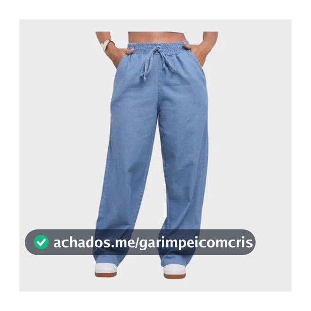 Calça Jeans Feminina Pantalona Wide Leg Cos Alto C Elastico