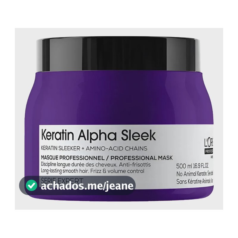Keratin Alpha Sleek Máscara 500ml L'oréal Professionnel