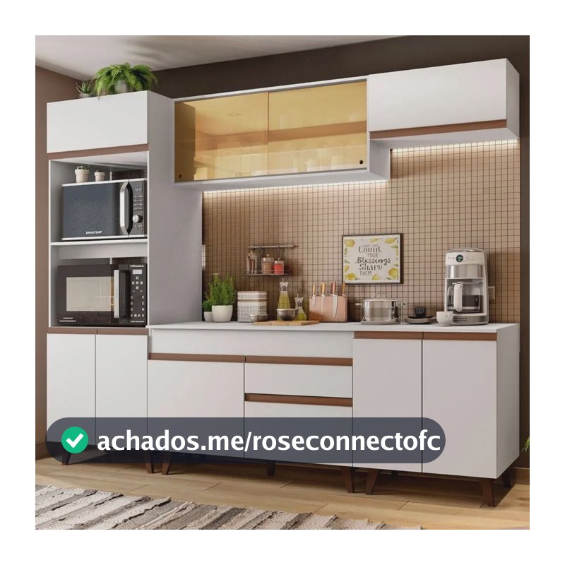 Armário de Cozinha Completa Madesa Reims Armário e Balcão para Cooktop - Branco GRRM26000209