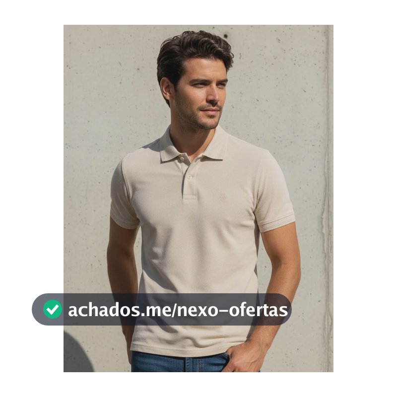 Polo Piquet Lisa Premium Polo Wear Bege Claro Piquet Liso P