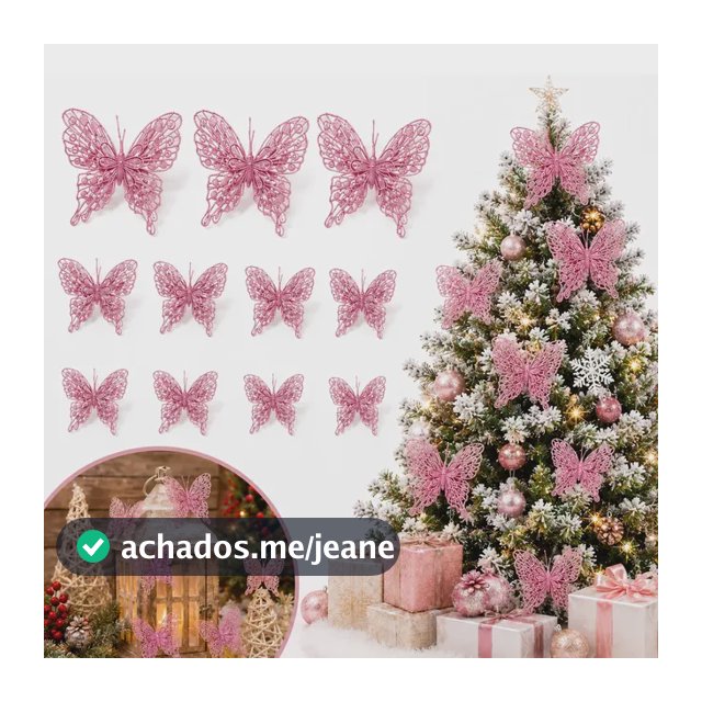 Kit 12 Borboletas Adesivas Decoração Parede Bolo Aniversário Rosa