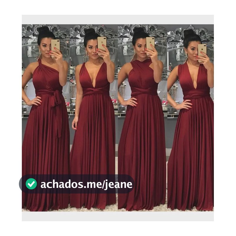Vestido Várias Formas Multiuso Longo Multiformas Marsala M- 40/42