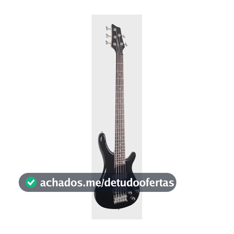 Contrabaixo 5 Cordas Ativo Giannini GB205A Preto Verniz Brilhante