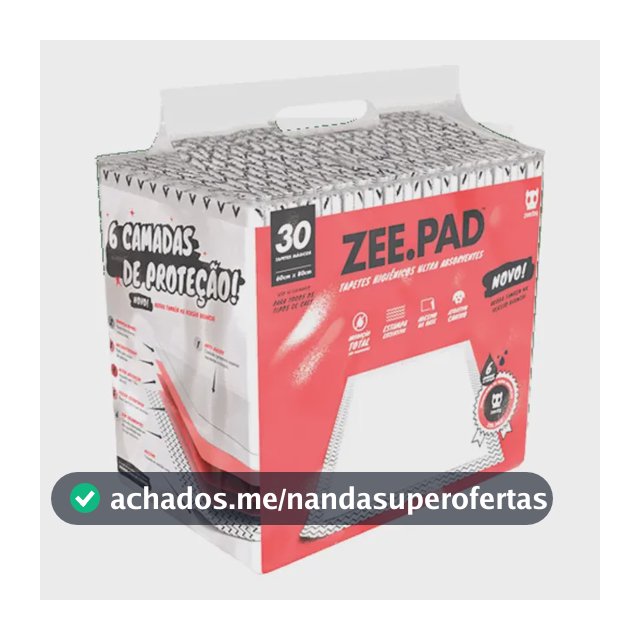 Tapete Higiênico Para Cachorro Zeepad 30 Unidades Zeedog Cor Branco