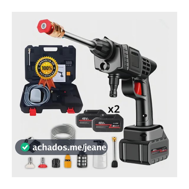 Lava carro Potente Portátil 2 Baterias Preto